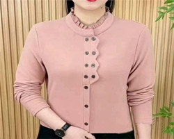 時尚花邊立領衫