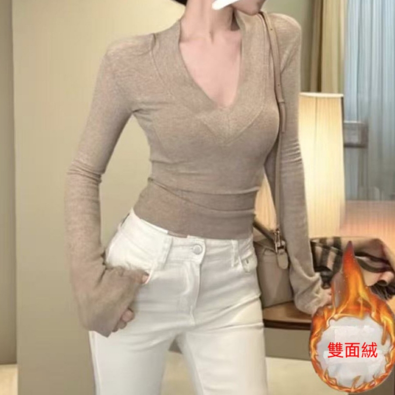 正肩針織打底衫
